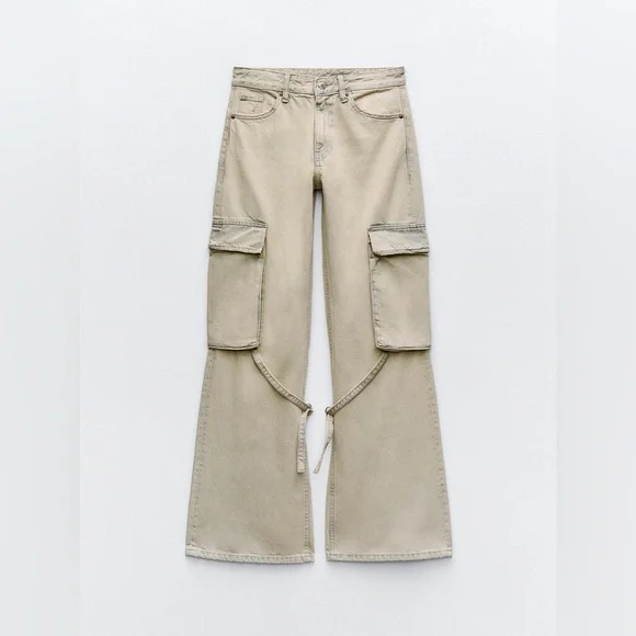 ZARA MID-RISE TRF CARGO JEANS Y2K 38サイズ ZARA MID-RISE TRF CARGO JEANS Y2K 38サイズ